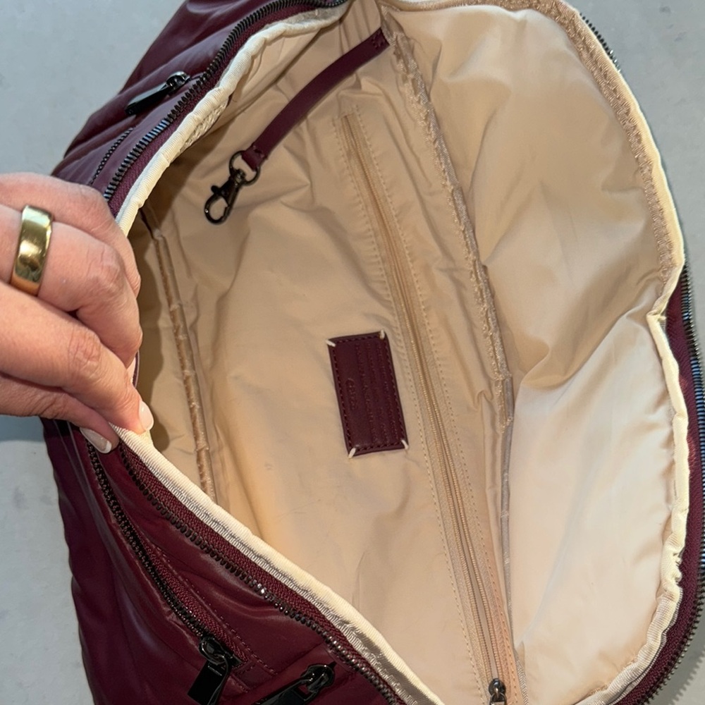 Caraa Maroon Belt Bag with Zippered Pockets - Picture 7 of 12